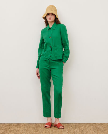 Linen jacket 0542 pine green 3sja184f03