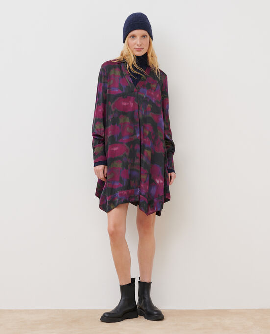 Silky printed dress A770 PRINT BOLERO PURPLE