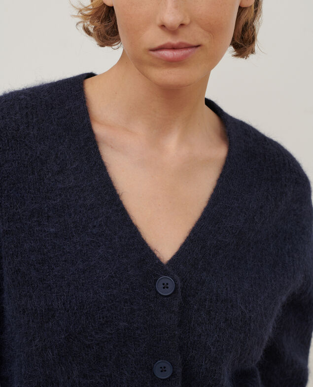 Alpaca blend cardigan A692 navy 3wca050w38