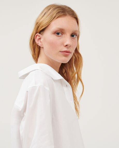 Loose cotton kaftan shirt 0007 white 3sbl018c12