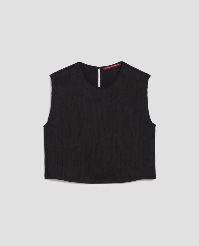 Textured vest top H091 black beauty