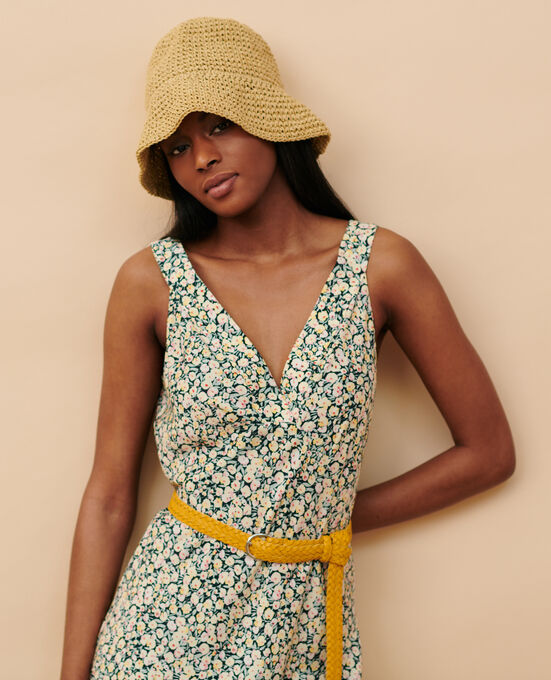 Printed maxi dress 7302C 119 PRINT YELLOW