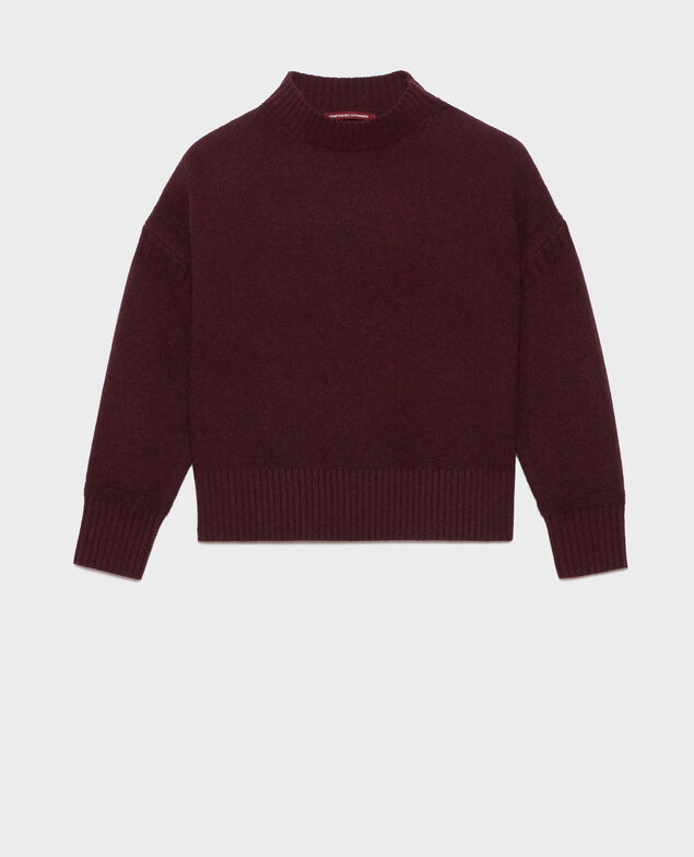 Merino wool blend funnel neck jumper