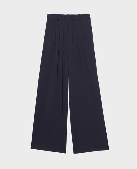 YVONNE - Wide pleated trousers. 7012c 69 navy Pradus