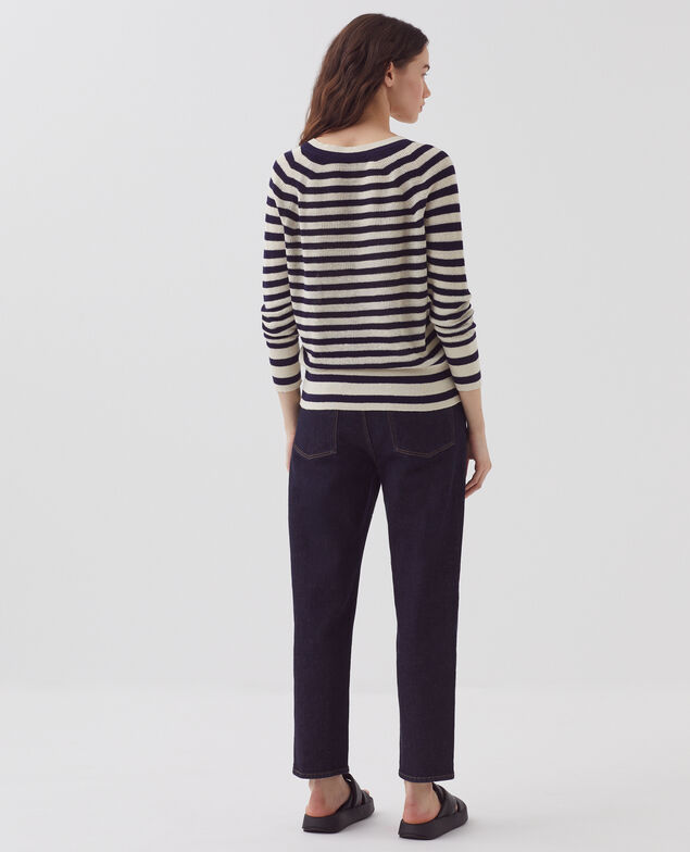 Linen V-neck jumper H693 thin baritone