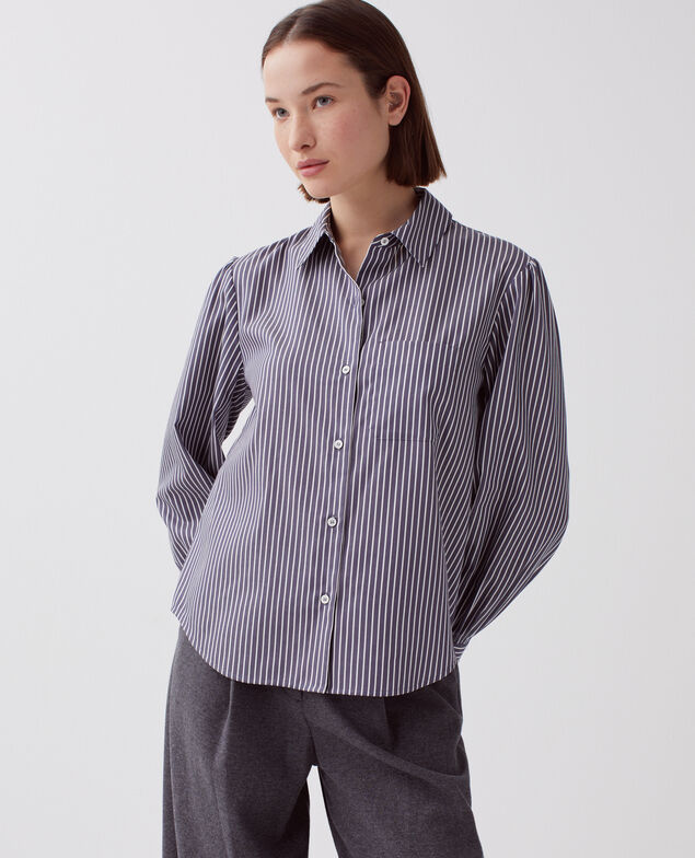Cotton shirt I660 st blue white