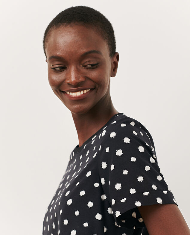 Polka dot print t-shirt 95 print black