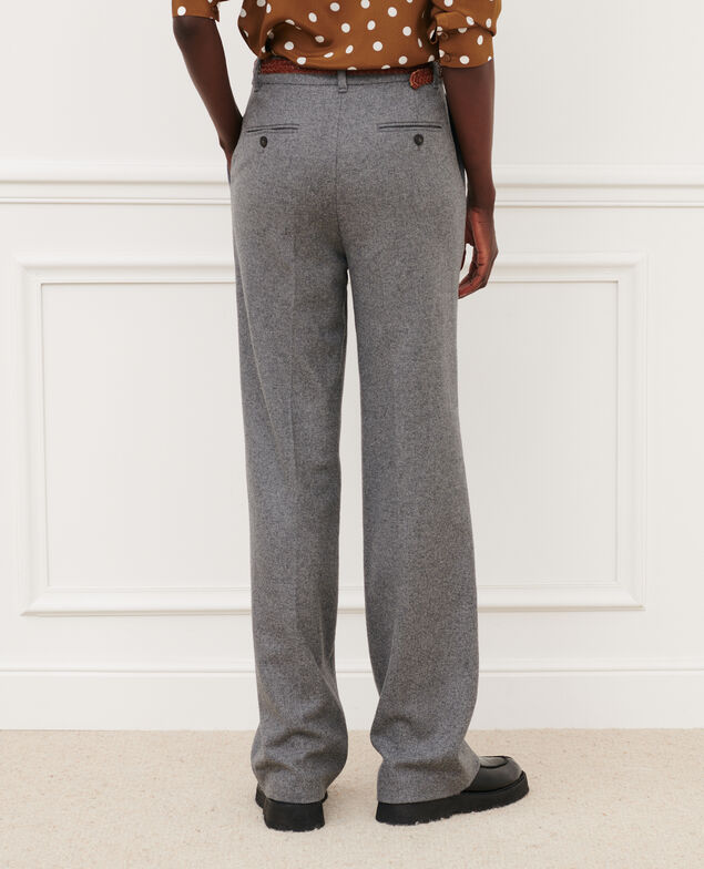 BLANDINE - Flannel straight trousers