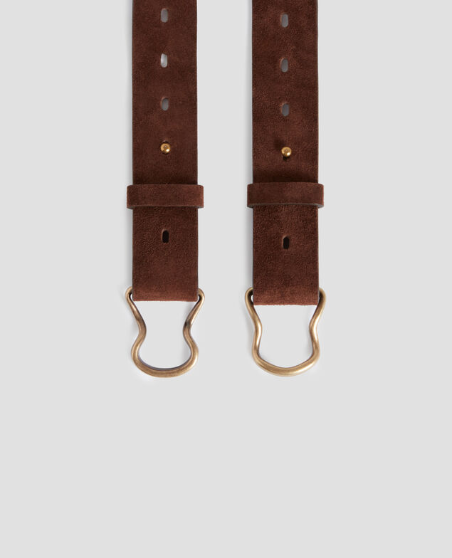 Skinny suede belt I380 bitter chocolate