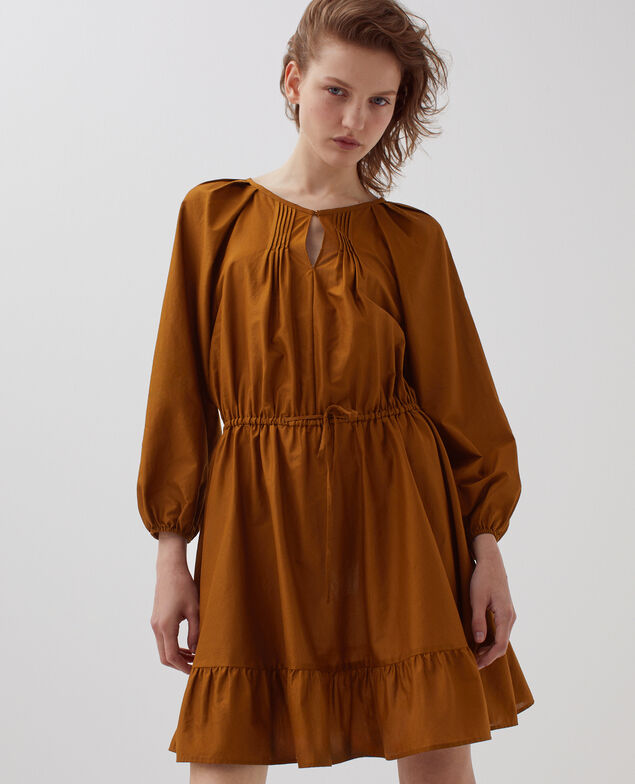 3/4-sleeve mini dress I360 monks robe brown