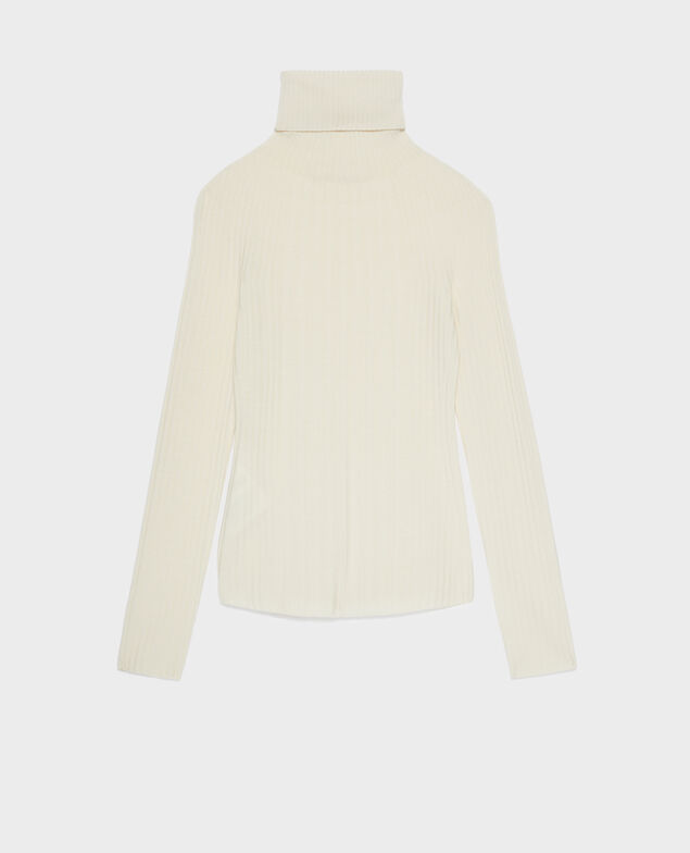 Merino wool blend roll neck jumper