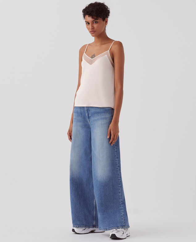 Fluid cami with spaghetti straps B100 rose_praline