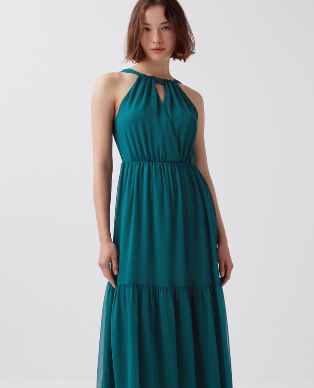 Fluid maxi dress H644 spruced-up blue