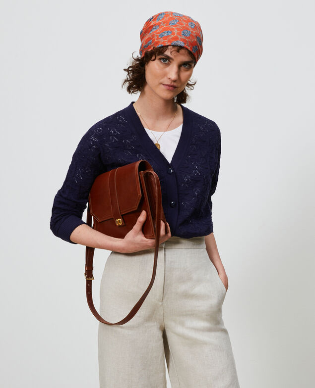 Vintage-style leather bag Pumpkin spice