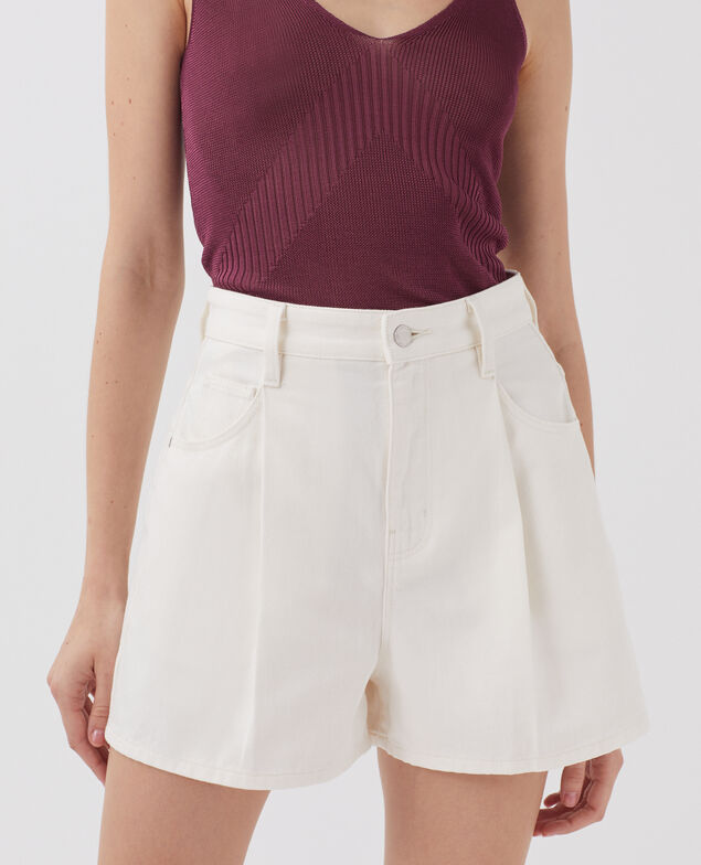 Pleated shorts H003 white