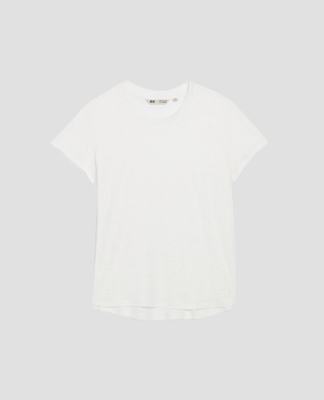 AMANDINE -  Linen round neck t-shirt