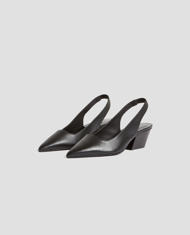 Leather slingbacks H092 black