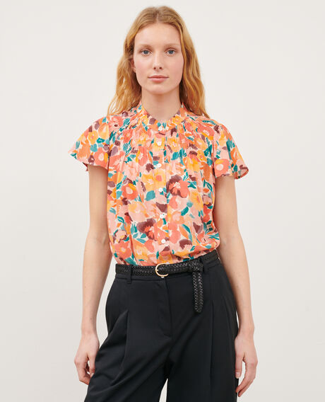 Silky printed blouse 0230 fauve orange 3sbl210v02