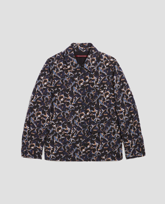 Quilted cotton jacket I686 new fl ikat navy