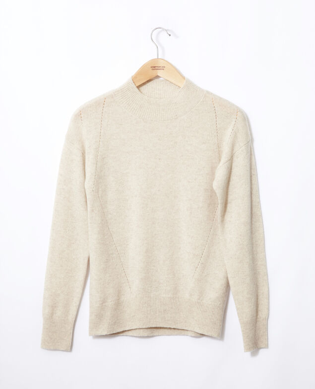  Cashmere jumper with high collar  Beige