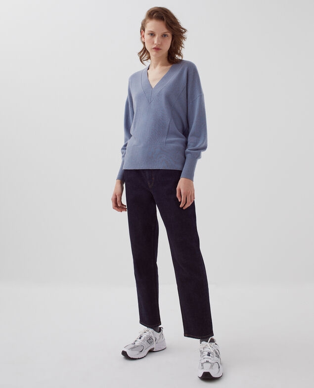 Cashmere V-neck jumper I060 folkstone gray