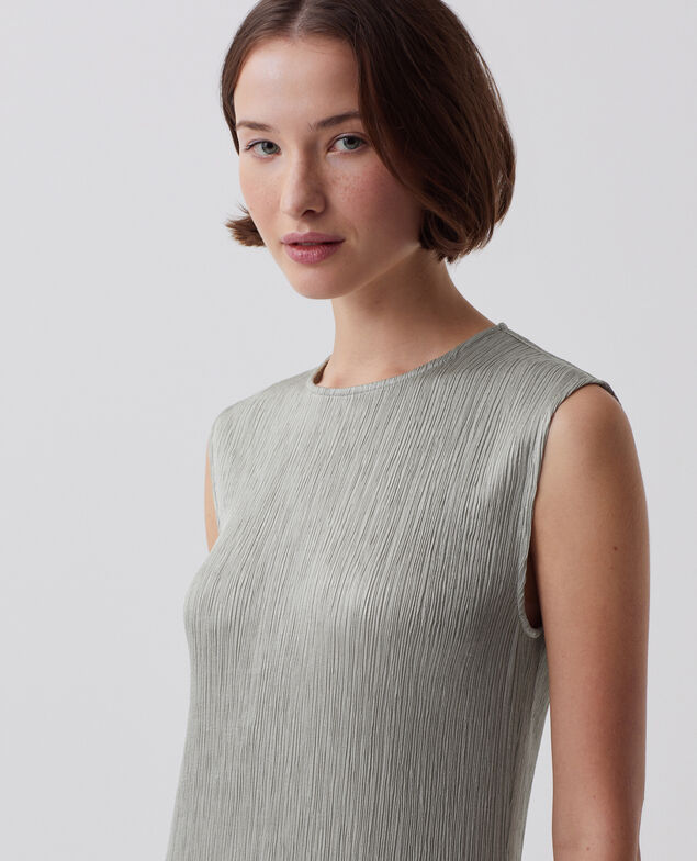 Textured sleeveless maxi dress J050 shadow gray
