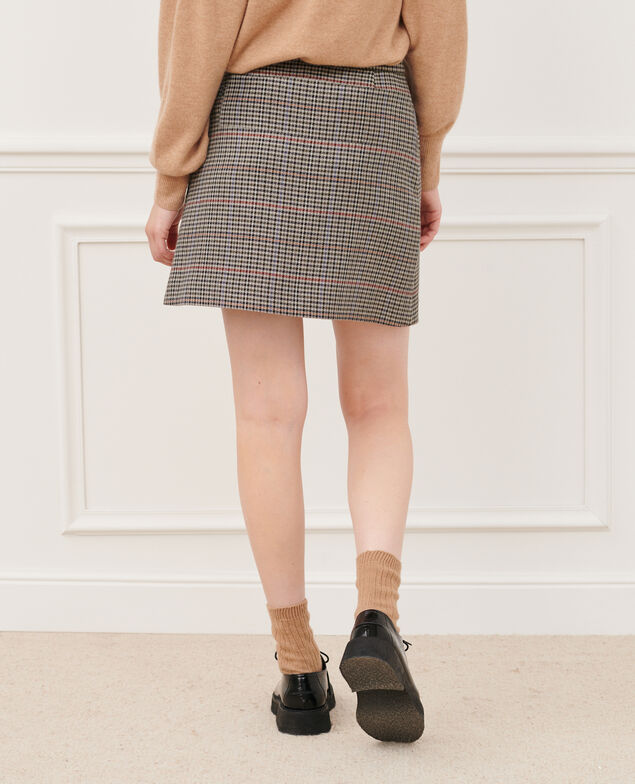 Check mini skirt 8864 03 gray check