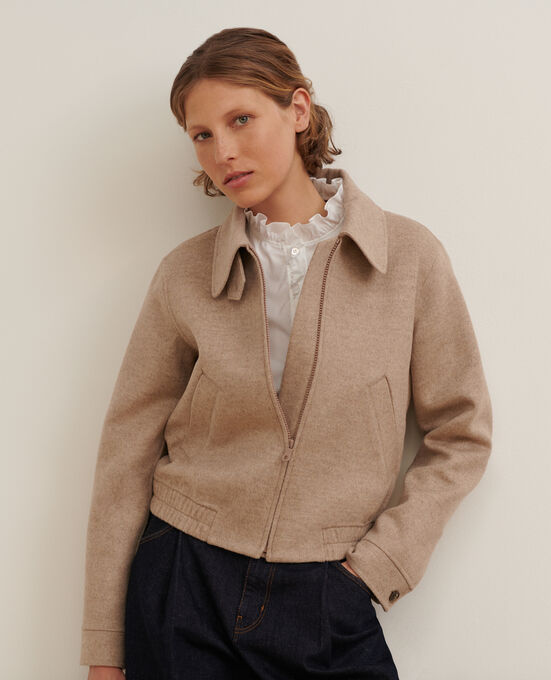 Wool blend jacket A304 NATURAL