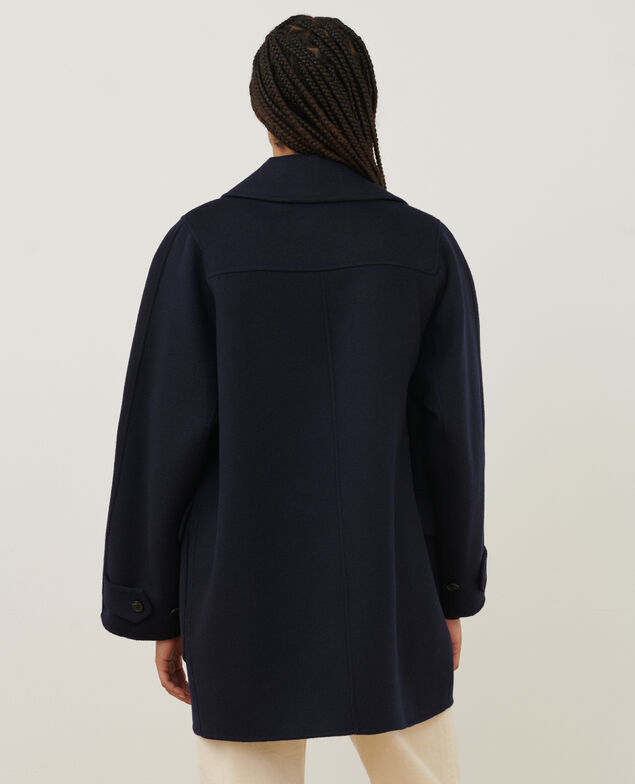 Double-faced wool and cashmere pea coat 8841 69 navy 3wco021w02