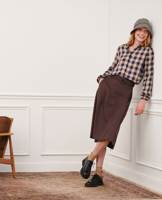 Wool wrap skirt 8809 38 darkbrown