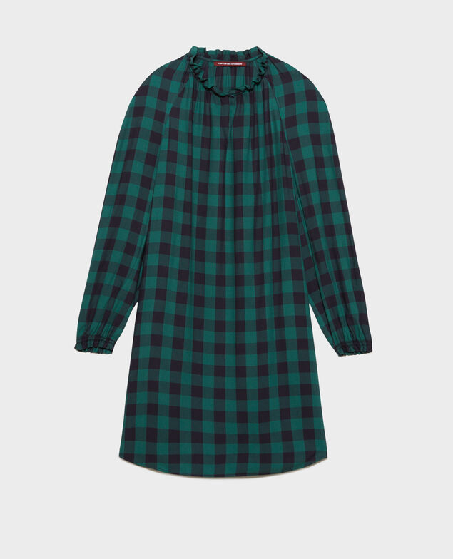 Loose check dress 8866 55 green check