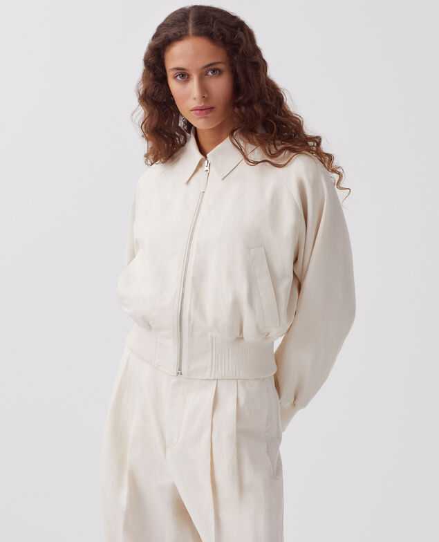 Zip-up jacket J314 beige