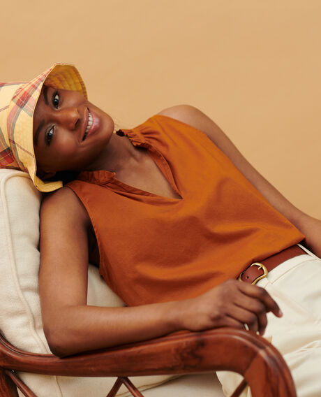 Cotton voile top 29 orange 2sbl417c01