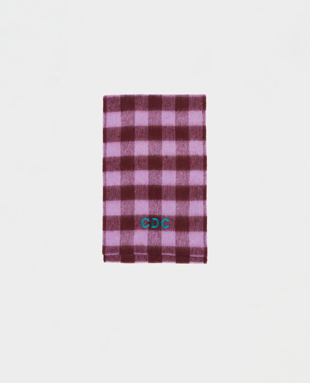 Oversize check scarf Pastel lilac