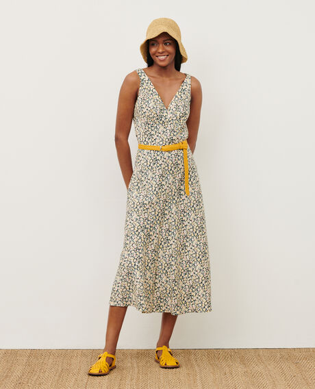 Printed maxi dress 7302c 119 print yellow 2sdr197v09