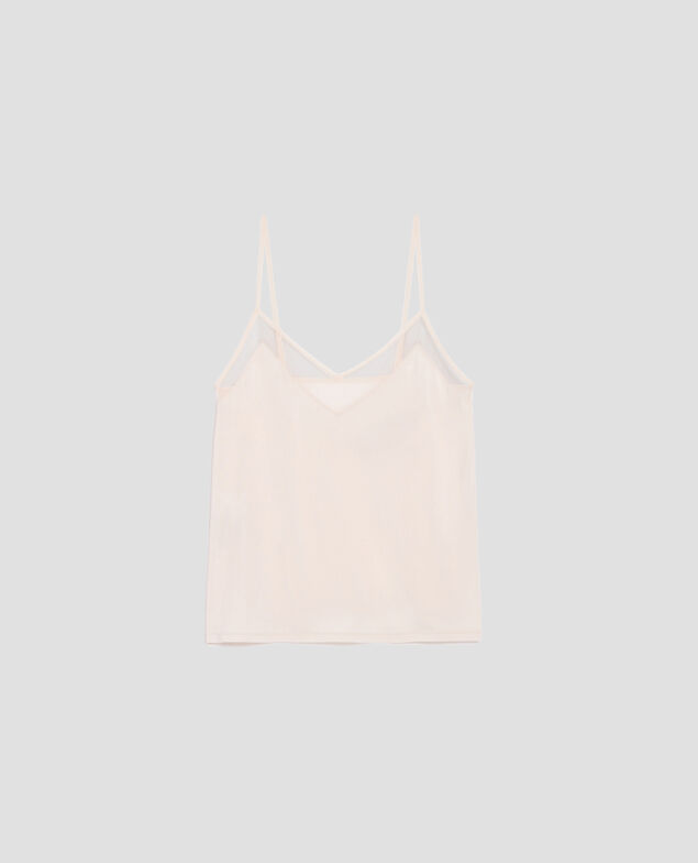 Fluid cami with spaghetti straps B100 rose_praline
