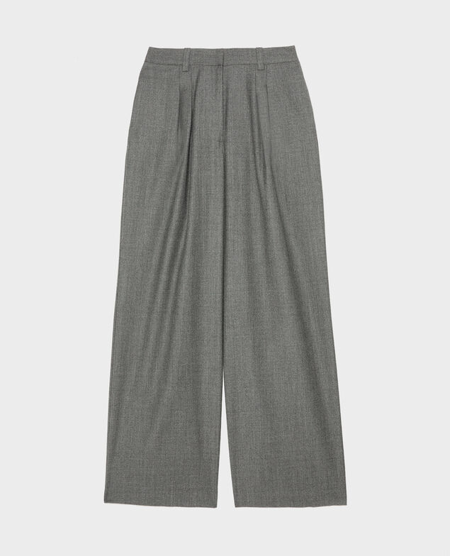YVONNE - Wide cashmere wool trousers 4275 medium_grey_melange Mafare