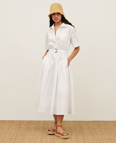 Cotton midi dress 0007 white 3sdr041c12