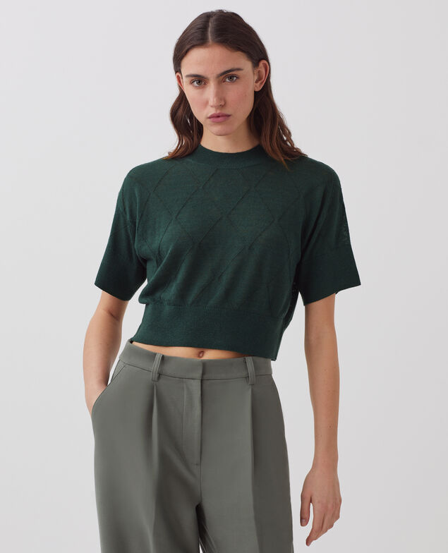 Short-sleeve jumper J590 spruce green