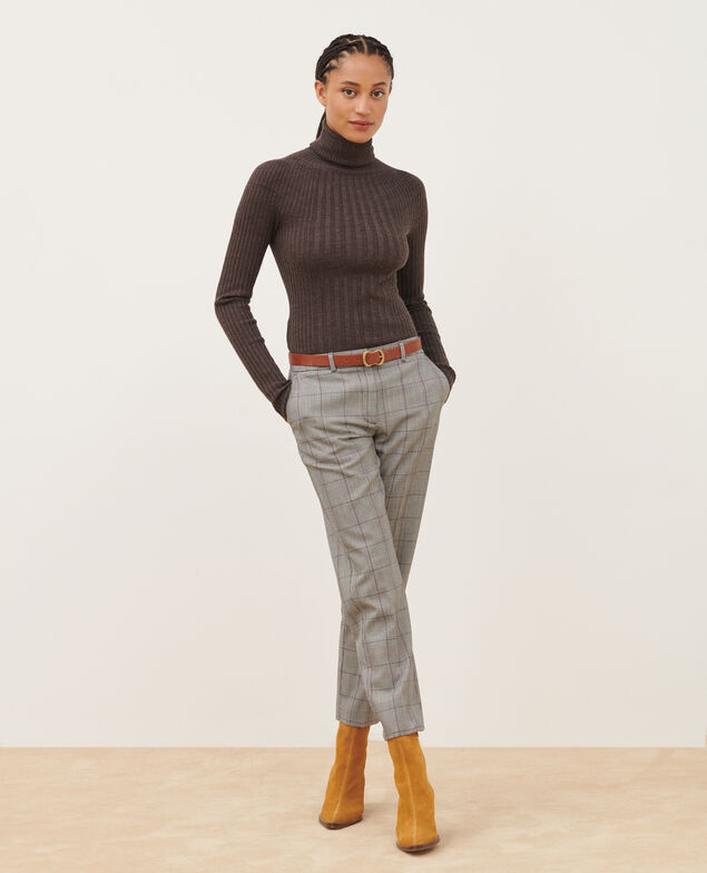 MARGUERITE - Wool cigarette trousers