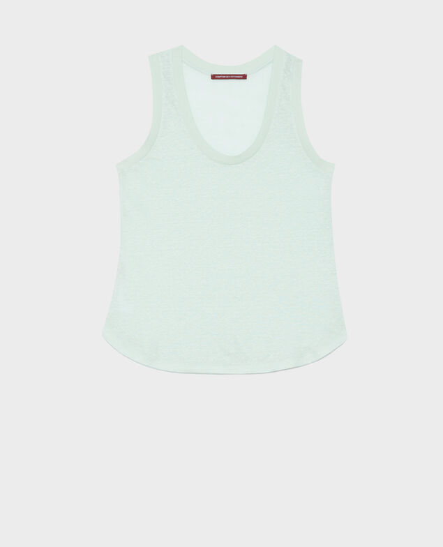 Linen tank top 0500 surf spray green
