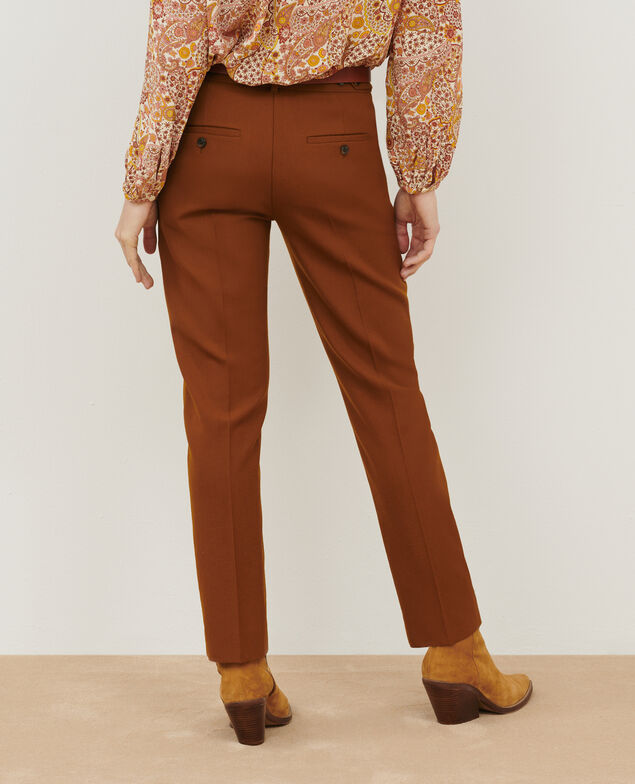 MARGUERITE - Wool cigarette trousers A490 mustard 3wpa107w04