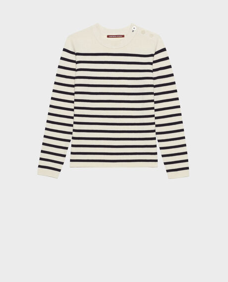 MADDY - Striped merino wool jumper Stp jtst nsky Liselle