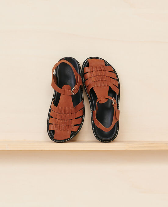 Leather sandals 31 BEIGE