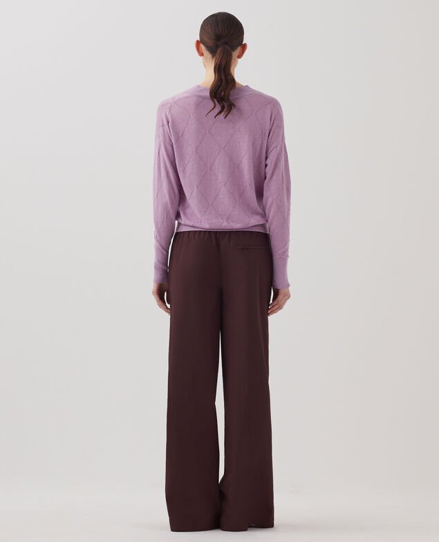 Long-sleeve V-neck jumper J720 lavender herb