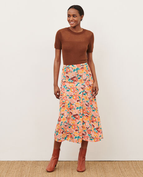 Silky printed skirt 0230 fauve orange 3ssk285v02