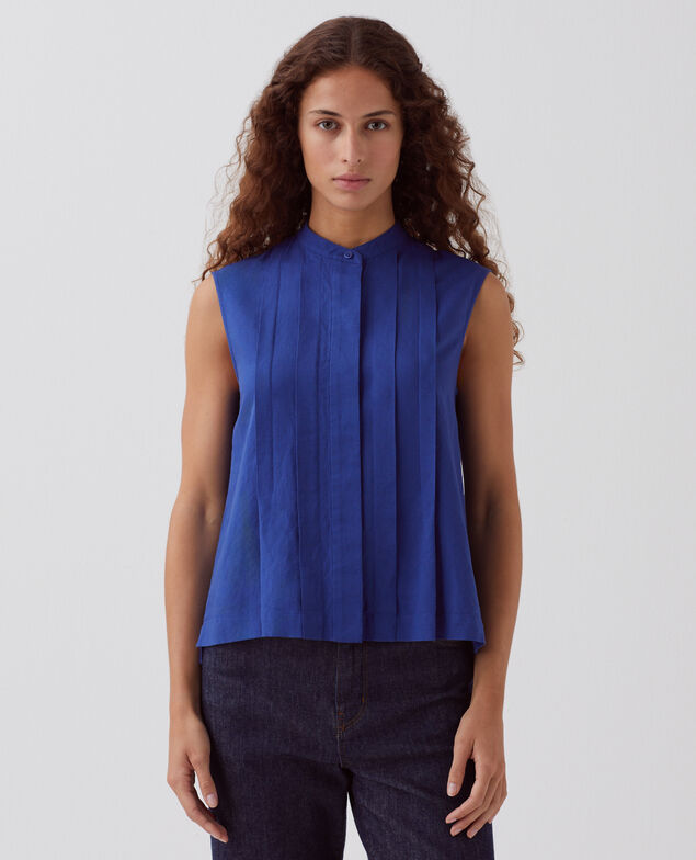 Sleeveless blouse H660 sodalite blue