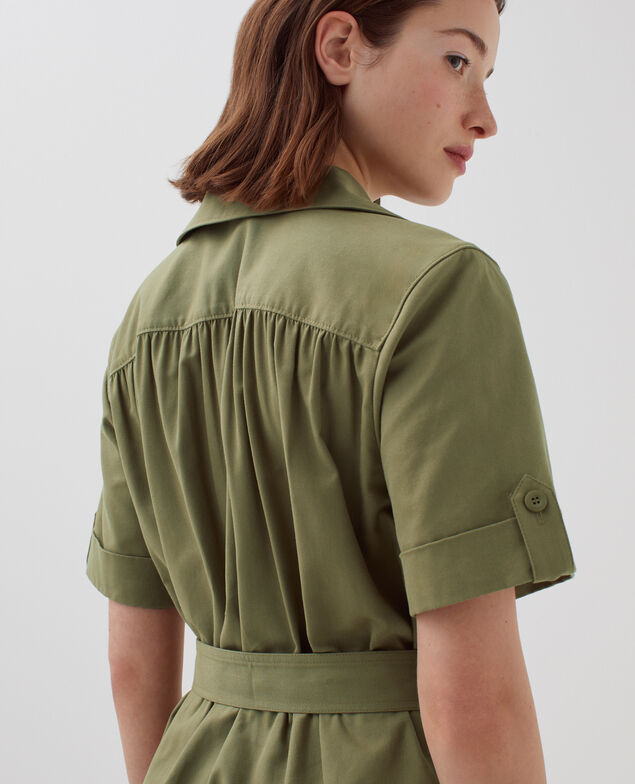 Zip-up cargo dress I560 covert green