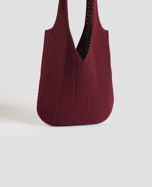 Cotton crochet tote bag J380 decadent chocolate