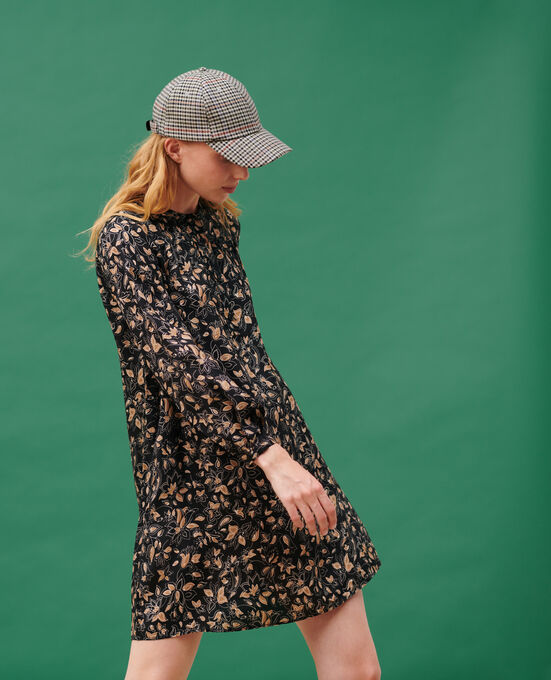 Silky printed dress 8910 34 BROWN PRINT